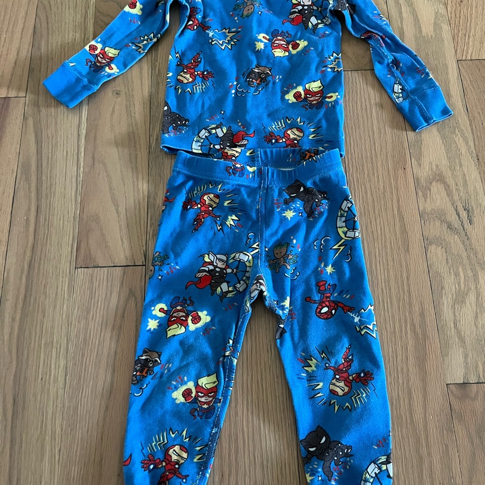 Kids Blue Superhero Pajamas